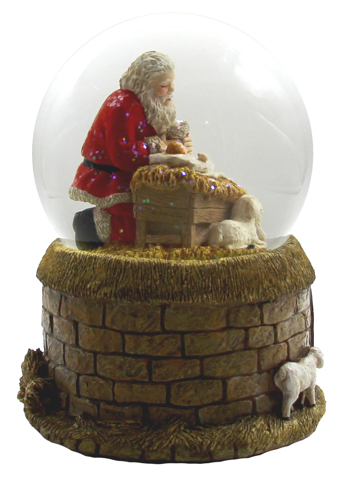 Santa and Baby Musical Water Globe San Francisco Music Box Company Collectible