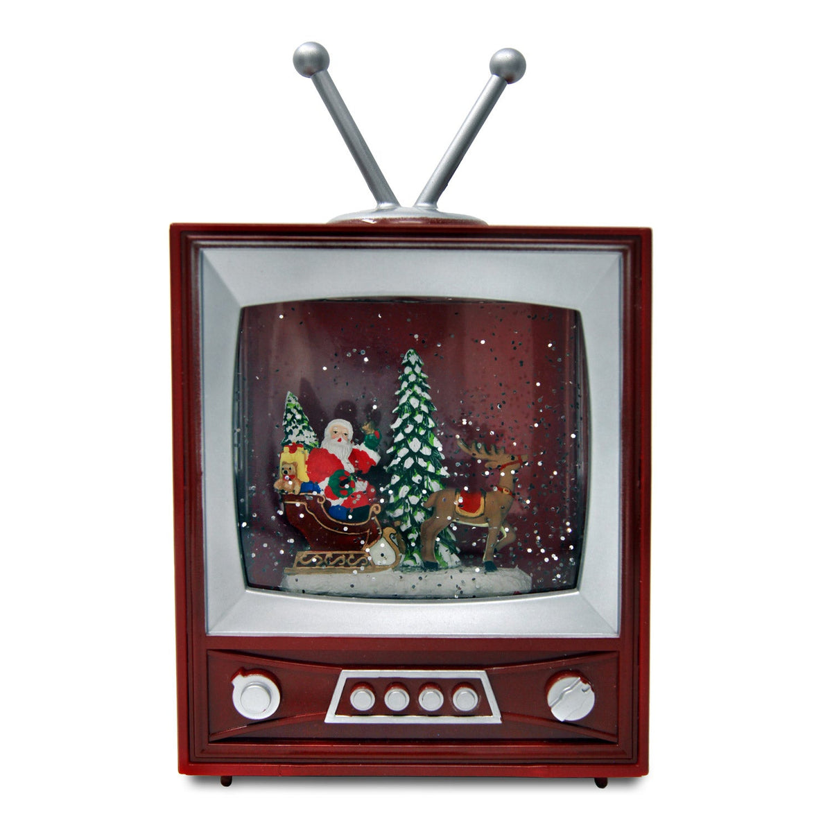 Santa in Spinning Water Television San Francisco Music Box Company Collectible