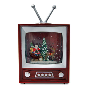 Santa in Spinning Water Television San Francisco Music Box Company Collectible