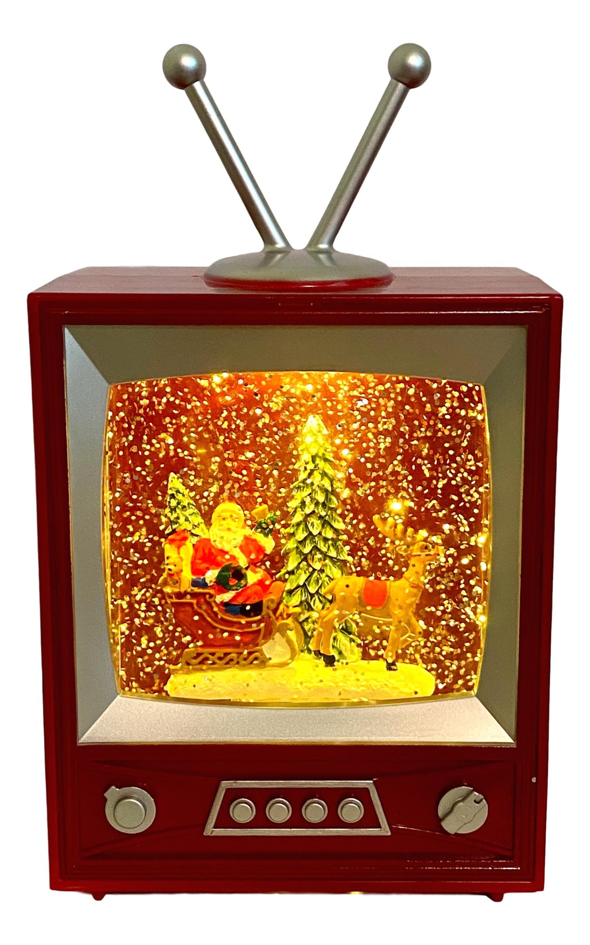 Santa in Spinning Water Television San Francisco Music Box Company Collectible