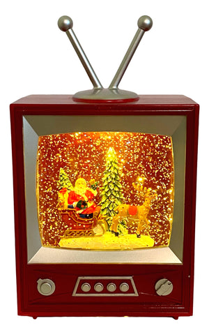Santa in Spinning Water Television San Francisco Music Box Company Collectible