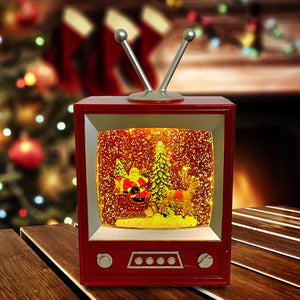 Santa in Spinning Water Television San Francisco Music Box Company Collectible