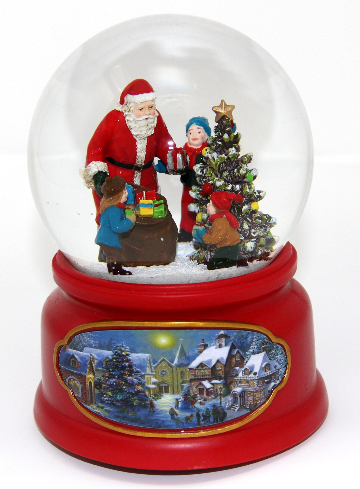 Santa w/ Kids Snow Globe San Francisco Music Box Company Collectible