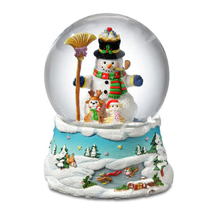 Gary Patterson "Happy Holidays" Snowman Snow Globe