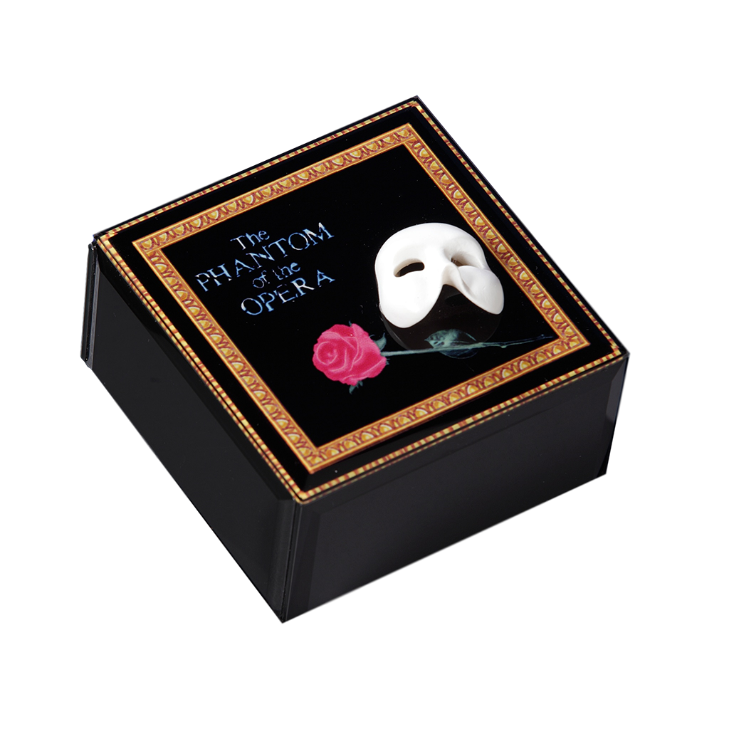 The Phantom of the Opera™ Mask & Rose Glass Music Box The San Francisco Music Box Company Collectible 842970050209