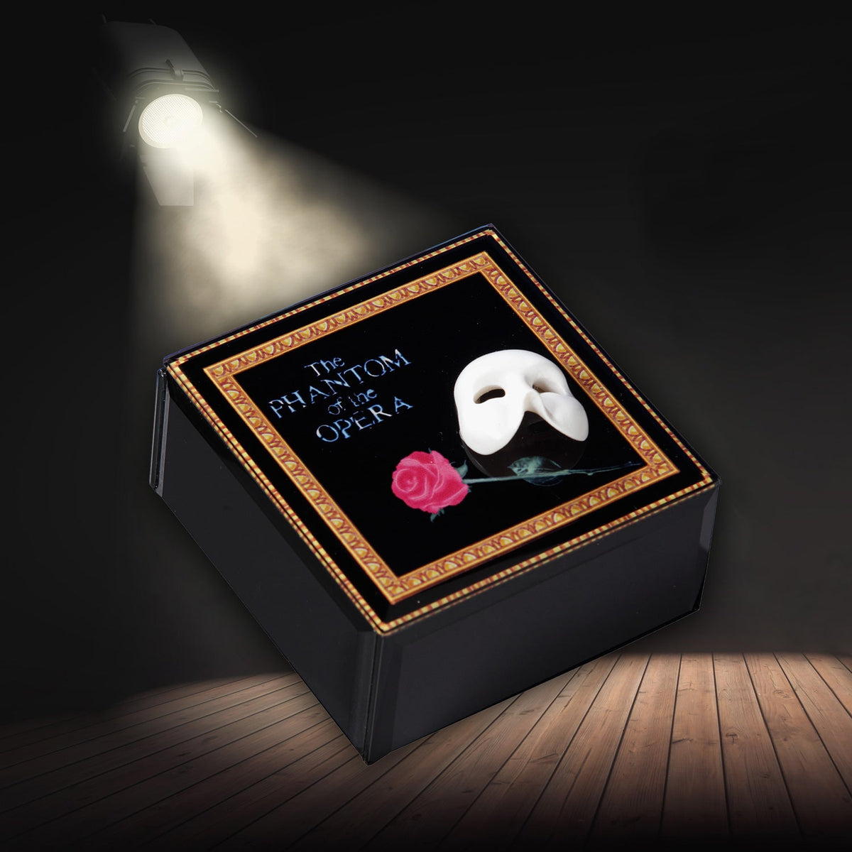 The Phantom of the Opera™ Mask & Rose Glass Music Box The San Francisco Music Box Company Collectible 842970050209