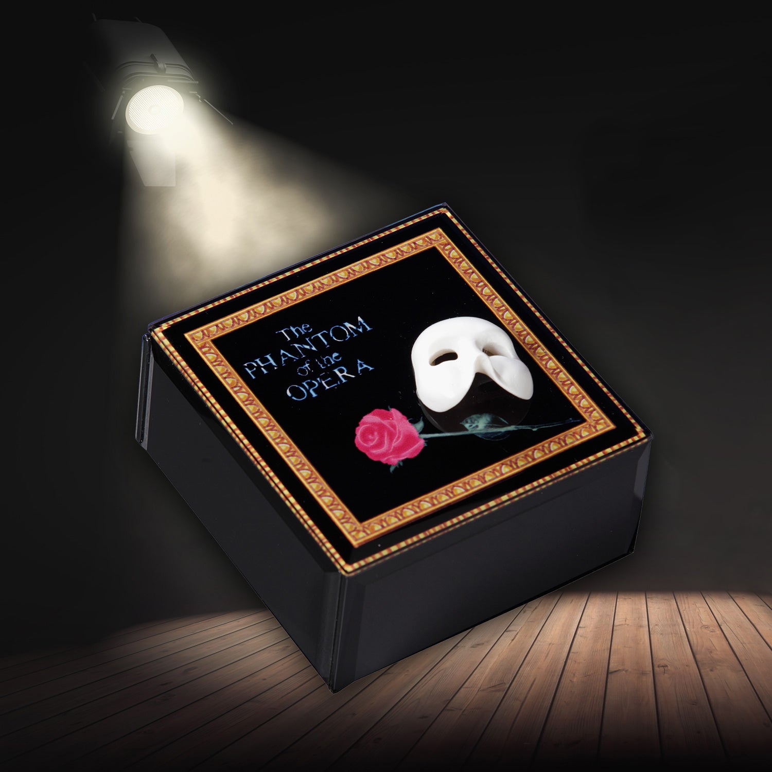 The Phantom of the Opera™ Mask & Rose Glass Music Box The San Francisco Music Box Company Collectible 842970050209