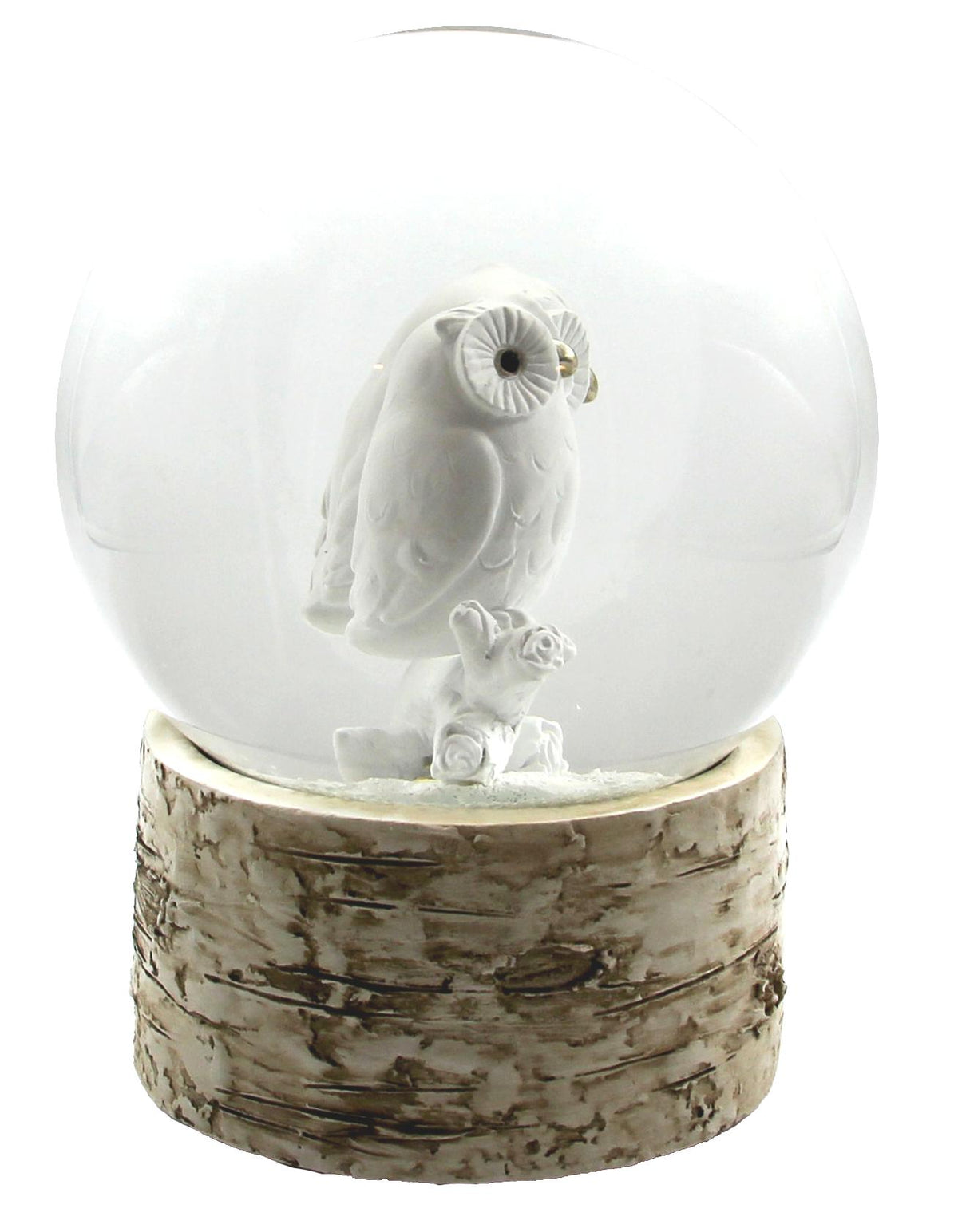 White Owl Babies 120MM Snow Globe San Francisco Music Box Company Collectible