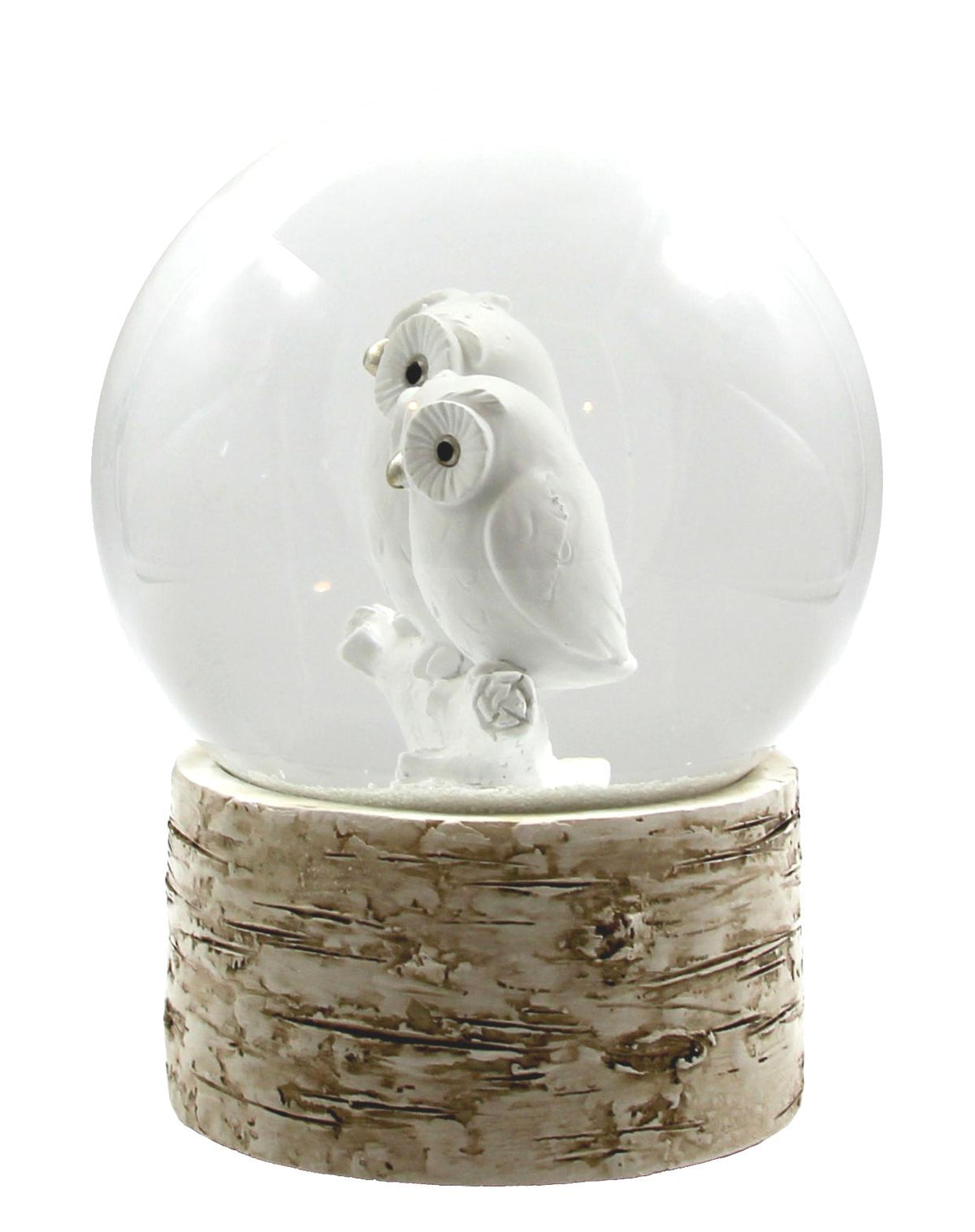 White Owl Babies 120MM Snow Globe San Francisco Music Box Company Collectible