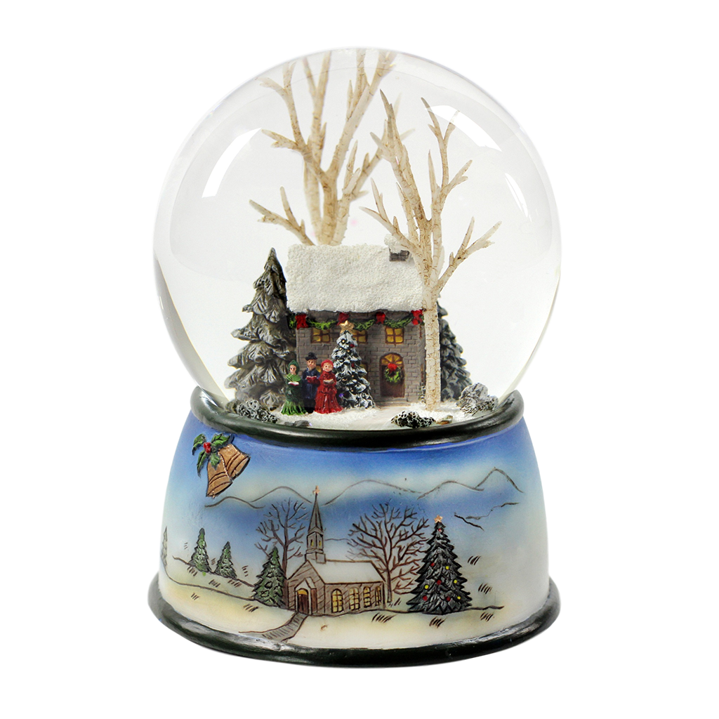 Winter Cottage with Carolers 100mm SnowGlobe The San Francisco Music Box Company Collectible 842970049104
